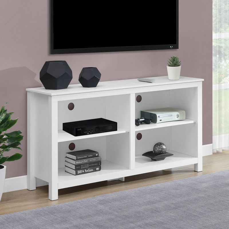 Montana Highboy TV Stand for TVs up to 65&#34; with Shelves White - Breighton Home, 2 of 5