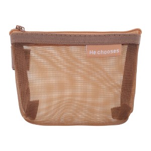 Unique Bargains Lightweight Three-Dimensional Triangular Mesh Makeup Bag 1Pc - 1 of 4