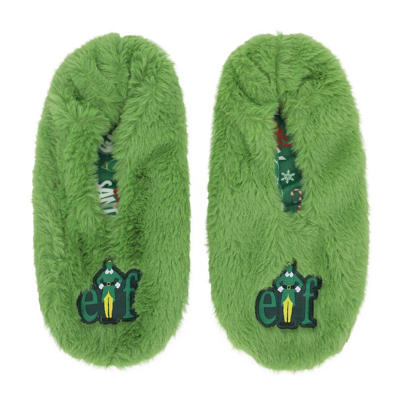 Adult Green Elf Movie Slipper Socks - Cozy Holiday Wear with Elf-Inspired Style, 2 of 5