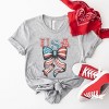 Simply Sage Market Coquette USA Bow Grunge Short Sleeve Tee - 3 of 4