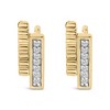 14k Yellow Gold Plated .925 Sterling Silver Diamond Accent Bar Stud Earrings - 2 of 4