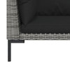 vidaXL Patio Sofas Set with Cushions - Dark Gray and Black Colored, Environmentally Friendly, Half Round Poly Rattan and Powder-Coated Steel - 4 of 4
