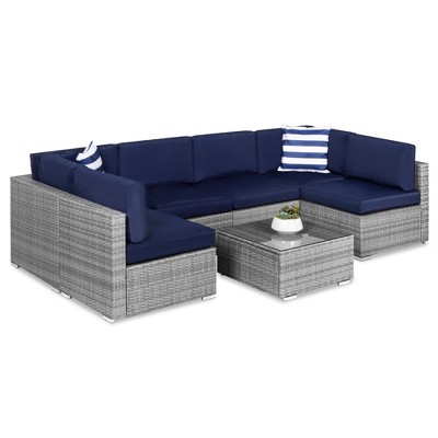 Best Choice Products 7-Piece Outdoor Modular Patio Conversation Furniture, Wicker Sectional Set