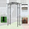 Gulches 7Ft Outdoor Garden Arbor, Wedding Arch for Ceremony, Trellis with Scrollwork Design, Ideal for Climbing Vines and Plants - 3 of 4