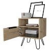 Vynxaria Light Oak Nightstand with Open Shelf & Cabinet - 3 of 4