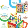 Wooden Activity Cube with Bead Maze, Shape Sorter, Abacus Counting Beads, Counting Numbers, Sliding Shapes - 5  in 1 - Play22Usa - image 2 of 4