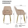 GDFStudio Vesper Modern Velvet Upholstered Dining Chairs with Gold Metal Legs (Set of 2) - 3 of 4