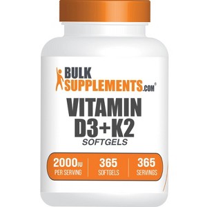 BulkSupplements Vitamin D3 + K2 Softgels - 1 of 4
