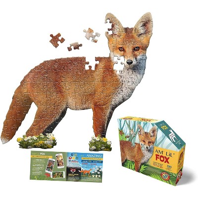 Madd Capp Games I AM Lil Fox 100 Piece Animal-Shaped Jigsaw Puzzle