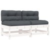VidaXL Middle Sofas with Cushions 2 pcs White Solid Wood Pine - 2 of 4
