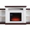 NAYSAYE Indoor Fireplace TV Stand with Mantel Shelf Realistic Flame and Warm Ambience for Living Room, Cherry and White, 71.06"*13.78"*36.6" - 2 of 4