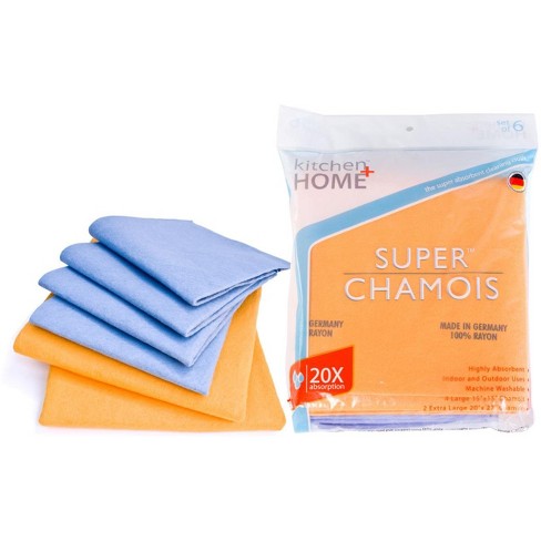 Kitchen + Home Shammy Cloths - Super Absorbent Cleaning Towels - Value 6  Pack : Target