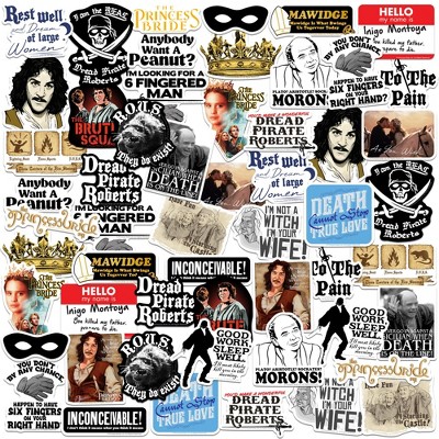 Princess Bride 50ct Vinyl Large Deluxe Stickers Variety Pack