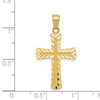 Black Bow Jewelry 14k Yellow Gold Diamond-cut & Textured Cross Pendant, 15 x 30mm - 4 of 4