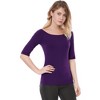 INSPIRE CHIC Women's Half Sleeves Scoop Neck Fitted Layering Soft T-Shirt - 3 of 4