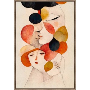 23"x33" The Loving No 2 by Treechild Framed Canvas Wall Art Print Bronze - Amanti Art: Modern Lithograph with Polystyrene Frame - 1 of 4