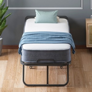Mjkone Folding Bed with 5''Memory Sponge Mattress,Portable Guest Bed Camping Cot,Soft Padded Rollaway Sleeping Bed - 1 of 4