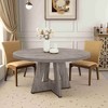Lirago 47" Round Solid Wood Dining Table Farmhouse Style Kitchen Table 4 Person Dinner Table Rustic Country Dining Furniture Gray - 3 of 4