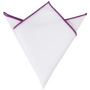 INSPIRE CHIC Men's Cotton Contrast Solid Color Tuxedo Pocket Squares Handkerchiefs - 1 of 4