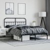 vidaXL Black Metal Bed Frame with Headboard - Robust Steel Construction, Extra Storage Space - 4 of 4