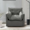 coucheta Soft Velvet Swivel Chair Extra Wide Barrel Chair Thick Cushion Armchair Modern Lounge Chair Comfortable Fabric for Living Room Bedroom - 3 of 4