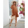 Womens Maternity Dress Swiss Dot V Neck Short Sleeve Button Down Summer Casual Baby Shower Mini Dresses - 4 of 4