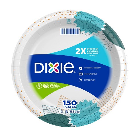 220 Plates total Everyday Paper Plates,10 1/16inch Dinner Size Printed Disposable Plate 5 Packs of 44 Plates 
