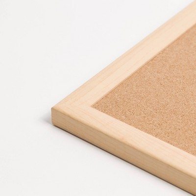 Natural Cork Bulletin Board with Light Wood Frame, 17" x 23"