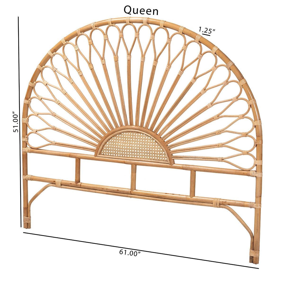 Perenna Natural Rattan Headboard Brown - bali & pari - thumbnail 8