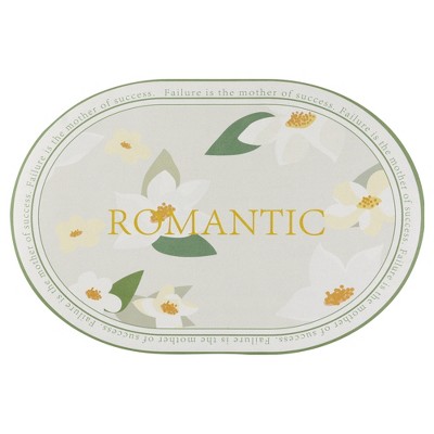 Unique Bargains Bathroom Bathtub Thin Fashion Washable PVC Rubber Non-Slip Quick Dry Absorbent Oval Bath Mat