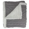 Northlight 50" x 60" Cable Knit Plush  Throw Blanket - Gray/White - 2 of 3