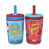 Zak Designs 2pk 15 fl oz Plastic Kelso Spidey and his Amazing Friends Straw Tumbler Set: Kids Cups, Dishwasher-Safe - 2 of 4