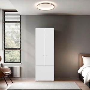 CAVINAS Wardrobe Closet,Armoire Wardrobe Closet with 3-Door and 4 Shelves,Freestanding Storage Wardrobe for Bedroom,Entryway,Dressing Room - 1 of 4