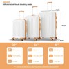 Suitcase Set 3 Piece for Women,Hardshell Suitcase Set Vintage Pink Travel Luggage set for Women and Men TSA Lock Double Spinner Wheels Vintage White - 4 of 4