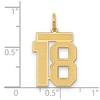 Black Bow Jewelry 14k Yellow Gold, Jersey Collection, Medium Number 18 Pendant - 2 of 3