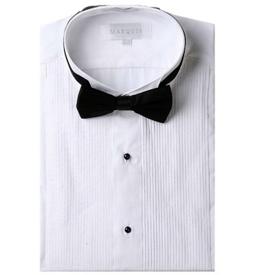 Marquis wing tip collar Regular Fit tuxedo dress shirt with bow tie