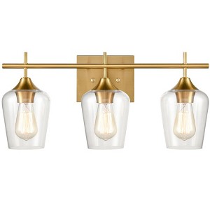 CLAXY Lighting Brass Wall Sconce Bathroom Vanity 3-Light - 1 of 4