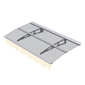 Door Window Awning Canopy W59"xD34" Thick Virtually Crystal Solid Polycarbonate Sheet with Polyester Valance - 1 of 4