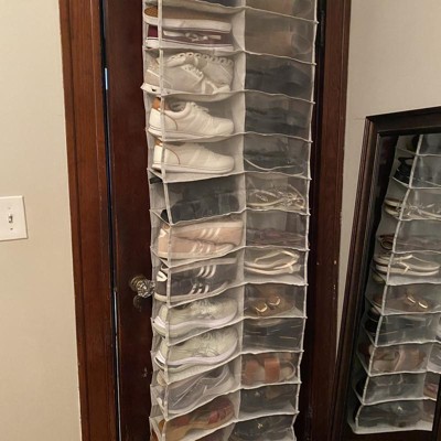 Over the Door Shoe Organizer with 24 XL Fabric Pockets