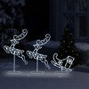 Christmas Reindeer & Sleigh White Acrylic Large - 3 of 4