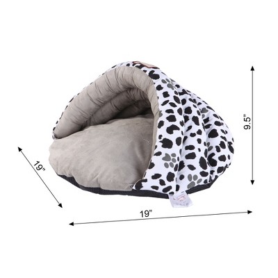 Medium Sage Green and Animal Print Faux Fur Pet Bed