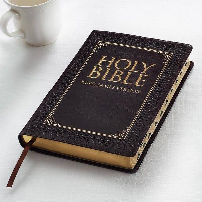 KJV Large Print Thumb Index Edition - (Leather Bound)