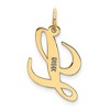 Black Bow Jewelry 14k Yellow Gold, Ella Collection Medium Fancy Script Initial L Pendant - 3 of 4