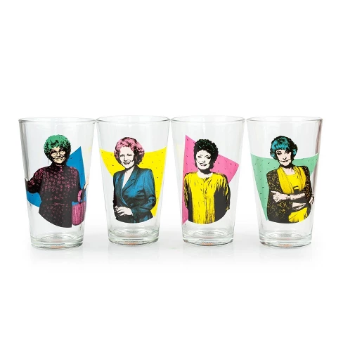 Golden Girls Pint Glasses Set of 4 | 16 oz