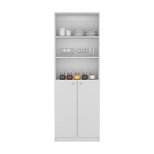GlasFlength Kitchen Storage Kitchen Pantry Cabinet Tall Cabinet Freestanding Storage Cupboard for Dining Room, White, 11.77"*24.72"*71.1" - 1 of 4
