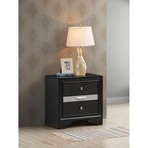 HomeStock Black Nightstand with 26x26x17 Dimensions, Modern Bedside Table with Open Shelf Storage for Bedroom or Living Room - 1 of 4