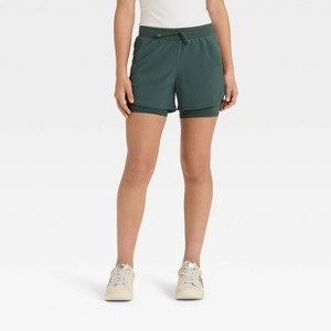 Girls' Active Light 2-in-1 Run Shorts - All In Motion™ - 1 of 3