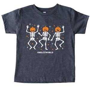 SmileyWorld Dancing Skeleton Pumpkins - Youth Short Sleeve Graphic T-Shirt and Toddler Short Sleeve Graphic T-Shirt - 1 of 3