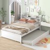 YOOCOZZ Full Size Platform Bed with Trundle and Bookcase - 2 of 4