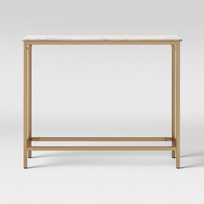 Greenwich Narrow Marble Top Console Brass - Threshold™